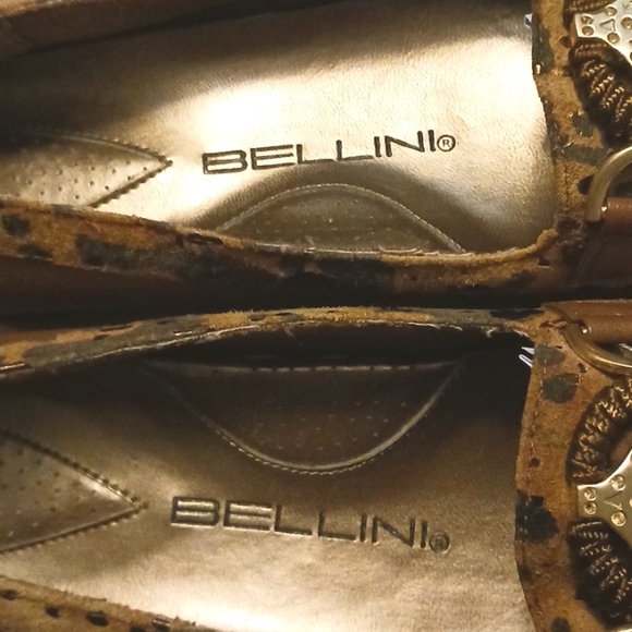Bellini "Bobcat" Tan Leather Animal Print Loafers in Size 7M - Picture 6 of 12